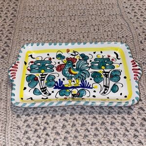 Deruta Pottery - Orvieto Green Roster Small Tray